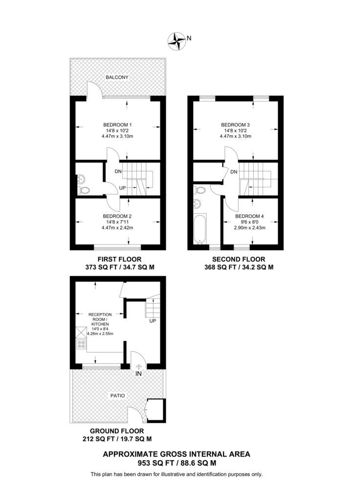 4 bedroom semi-detached house to rent - floorplan