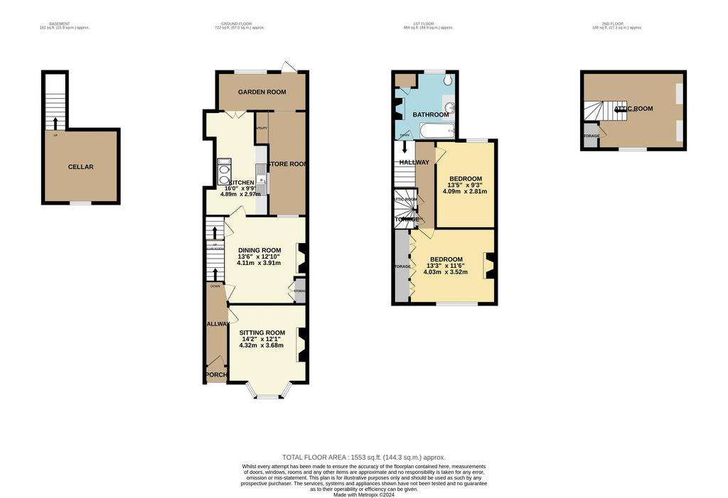 2 bedroom terraced house for sale - floorplan