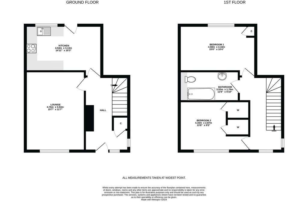 2 bedroom terraced house for sale - floorplan