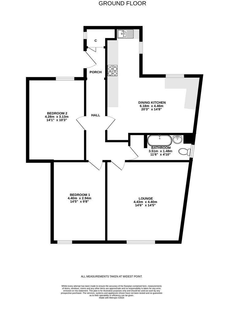 2 bedroom flat for sale - floorplan