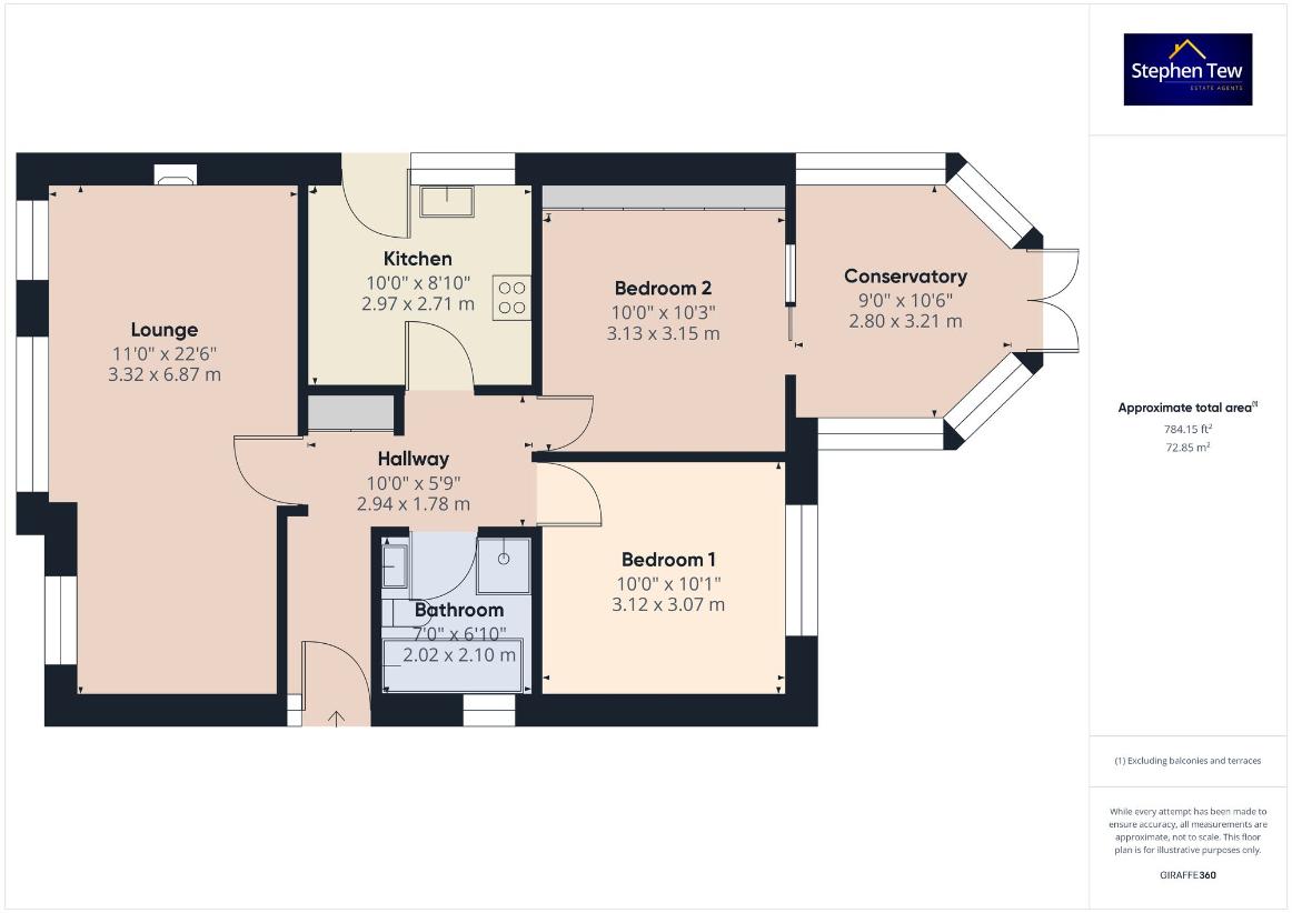 2 bedroom bungalow for sale - floorplan