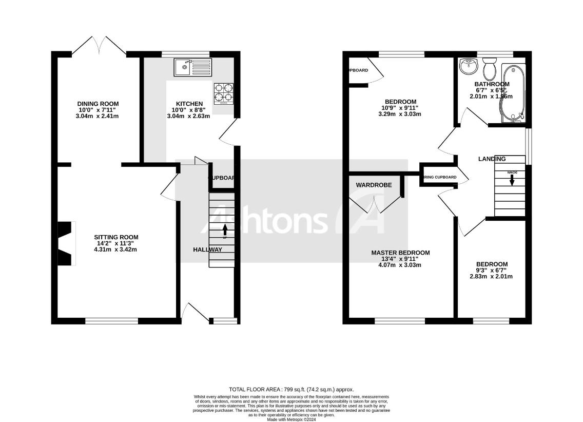 3 bedroom detached house for sale - floorplan