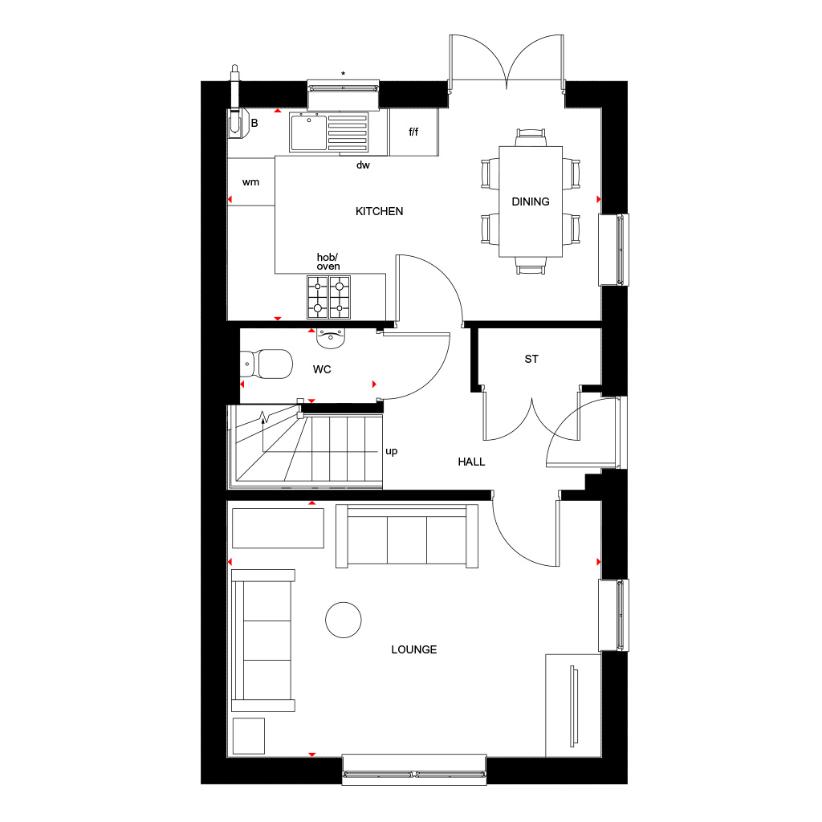 3 bedroom semi-detached house for sale - floorplan