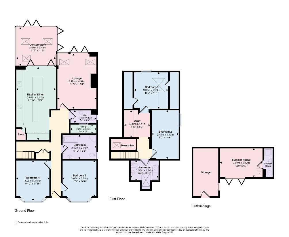 4 bedroom bungalow for sale - floorplan