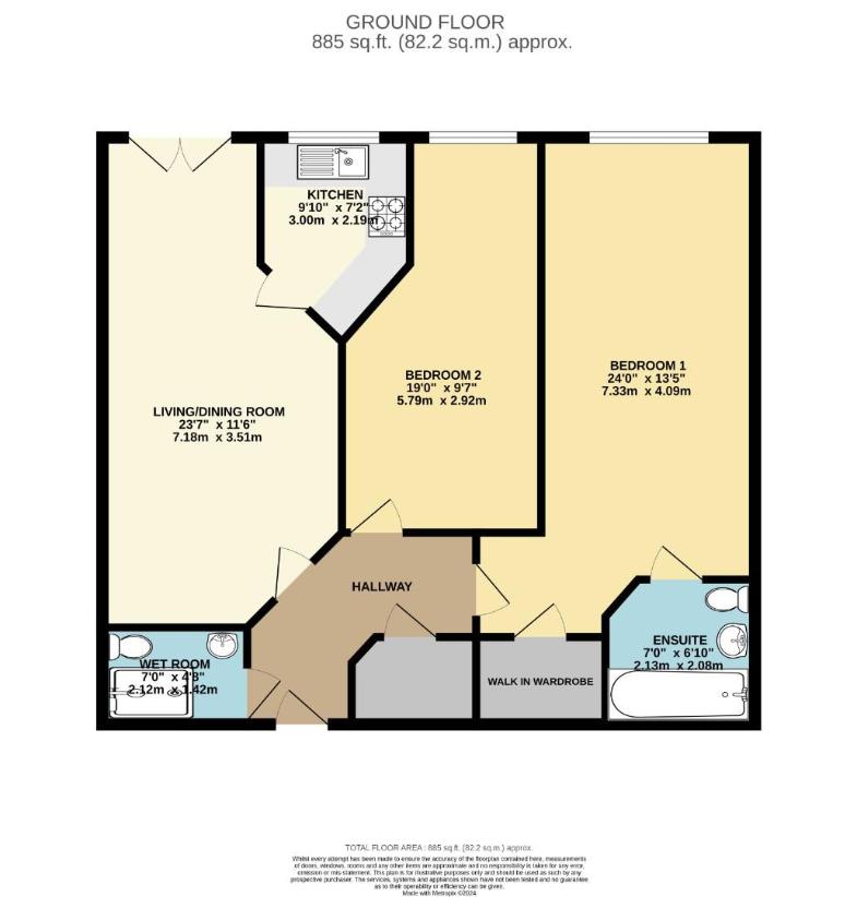 2 bedroom detached house for sale - floorplan