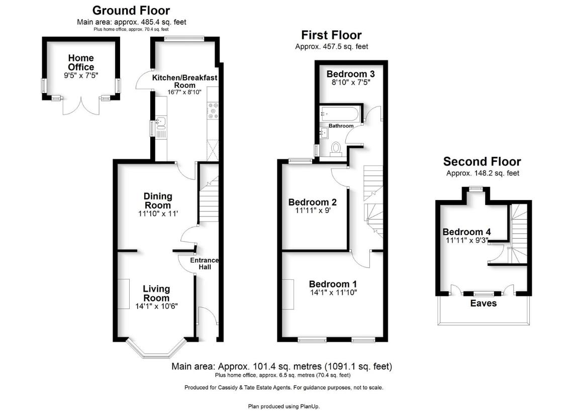 4 bedroom terraced house for sale - floorplan