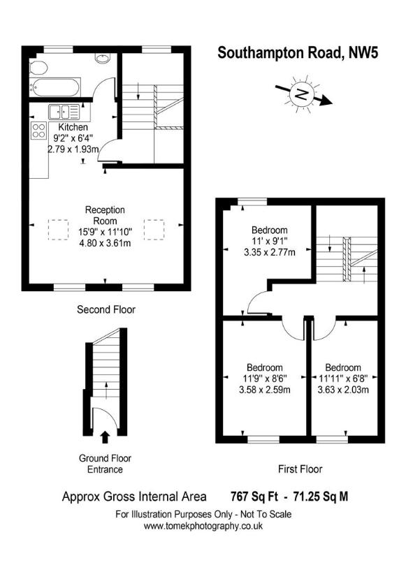 3 bedroom flat for sale - floorplan