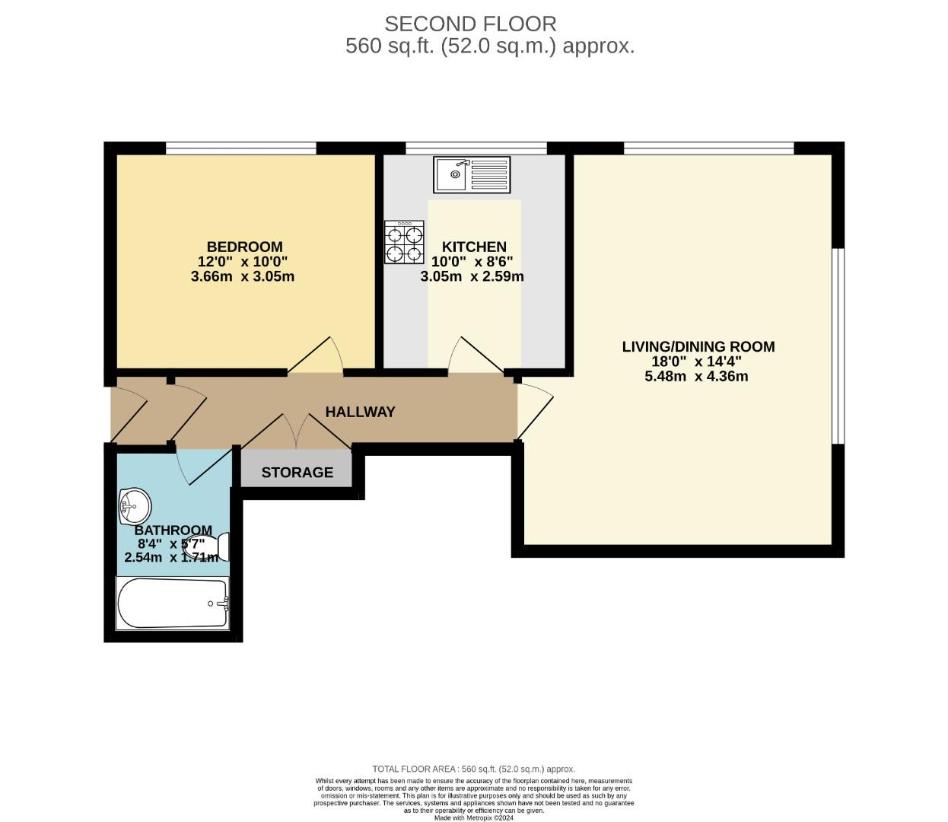 1 bedroom flat for sale - floorplan