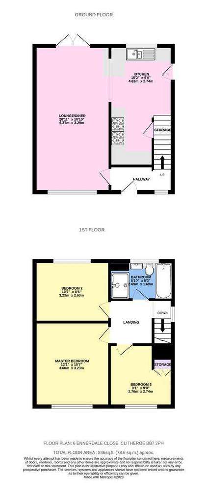 3 bedroom semi-detached house for sale - floorplan