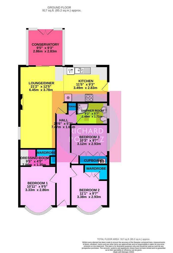 3 bedroom detached bungalow for sale - floorplan