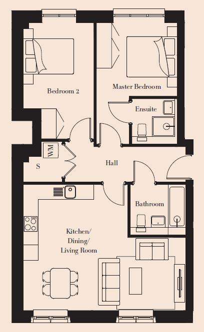 2 bedroom flat to rent - floorplan