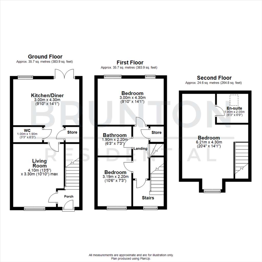 3 bedroom town house for sale - floorplan