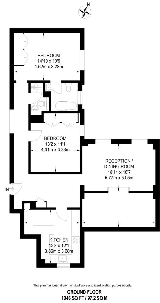 2 bedroom flat to rent - floorplan