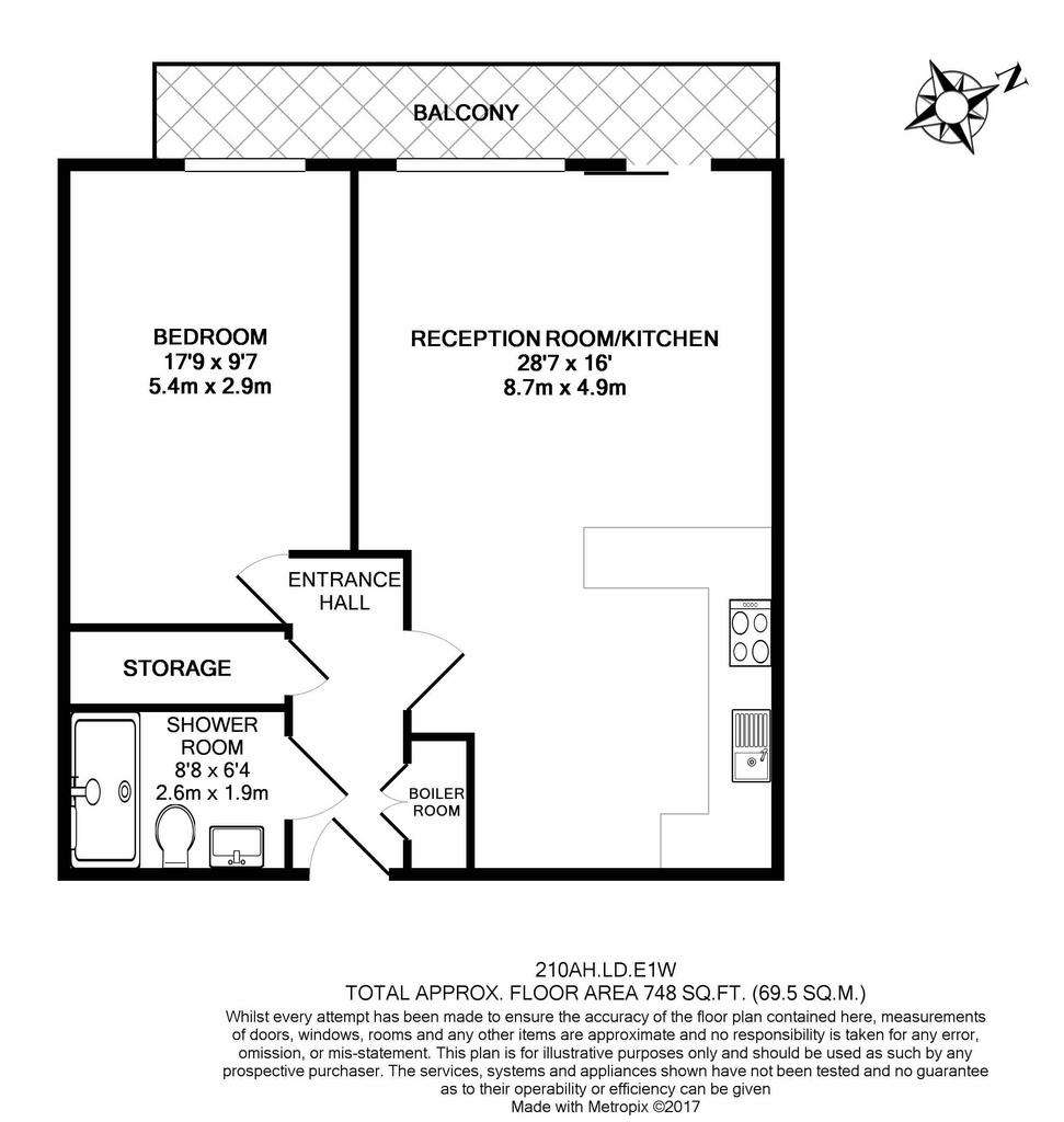 1 bedroom flat to rent - floorplan