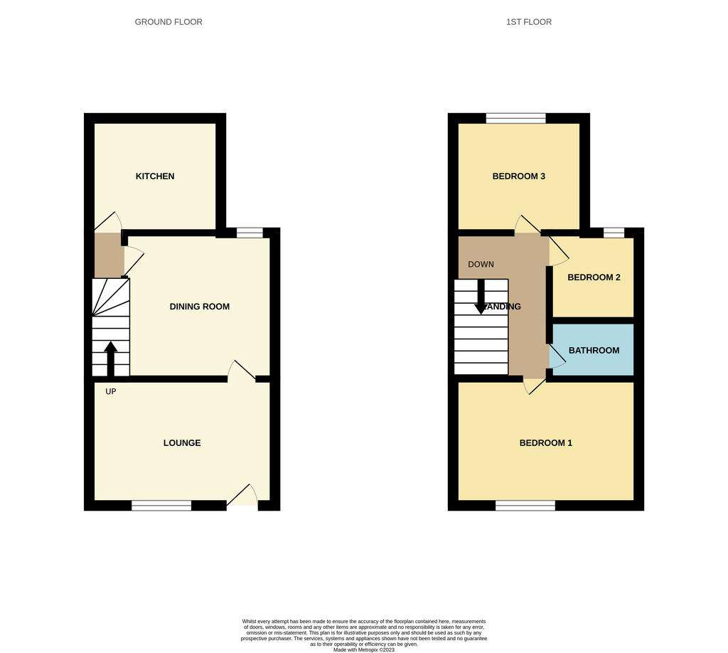 3 bedroom terraced house for sale - floorplan