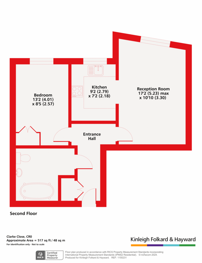 1 bedroom flat for sale - floorplan