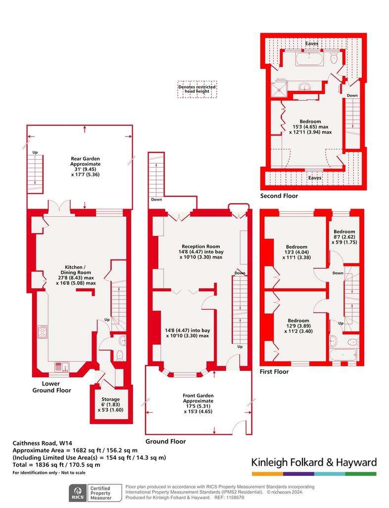 4 bedroom terraced house for sale - floorplan