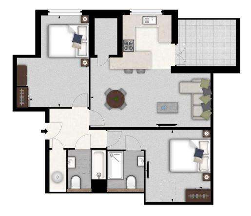 2 bedroom flat to rent - floorplan