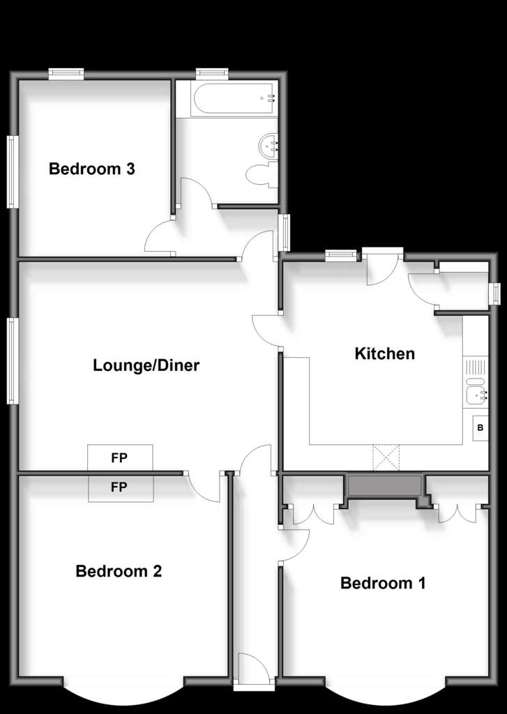 3 bedroom detached bungalow for sale - floorplan