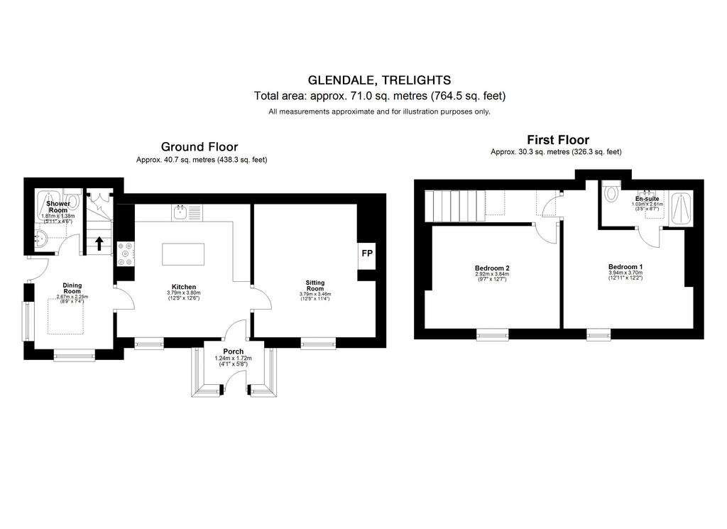 2 bedroom house for sale - floorplan