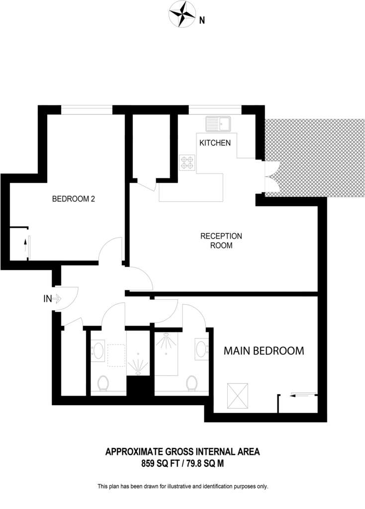 2 bedroom flat to rent - floorplan