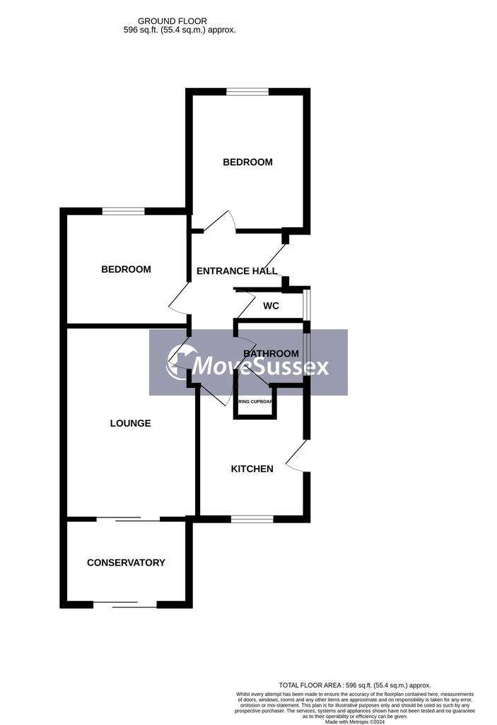 2 bedroom bungalow for sale - floorplan