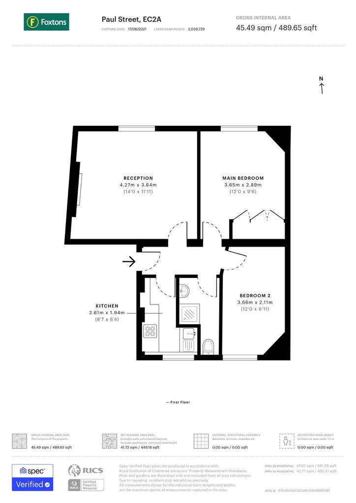 2 bedroom flat to rent - floorplan