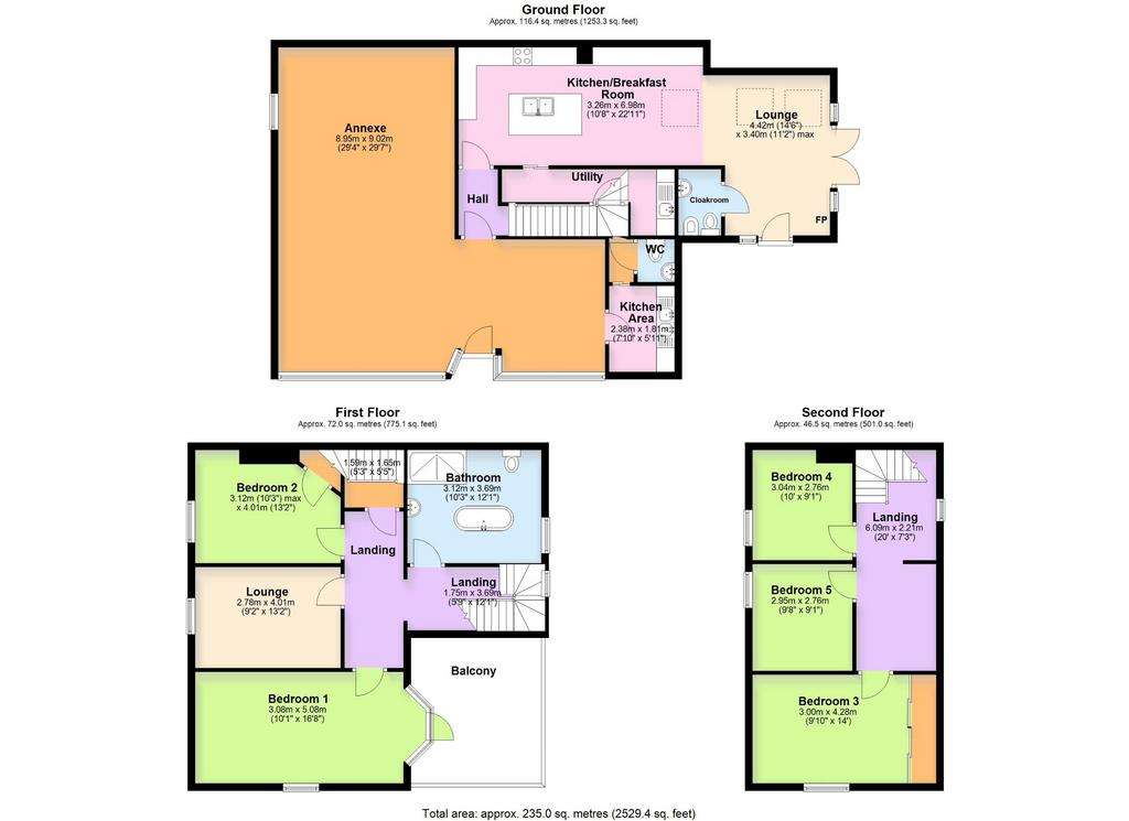 5 bedroom semi-detached house for sale - floorplan