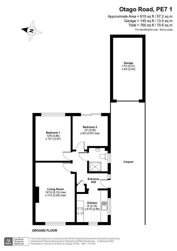 2 bedroom bungalow for sale - floorplan