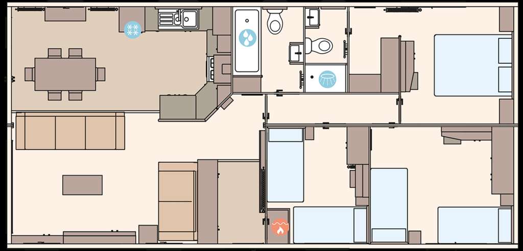 3 bedroom Lodge for sale - floorplan