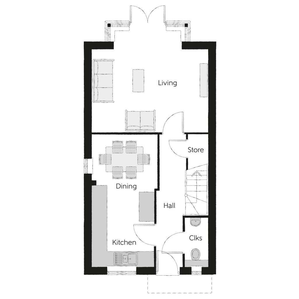 3 bedroom semi-detached house for sale - floorplan