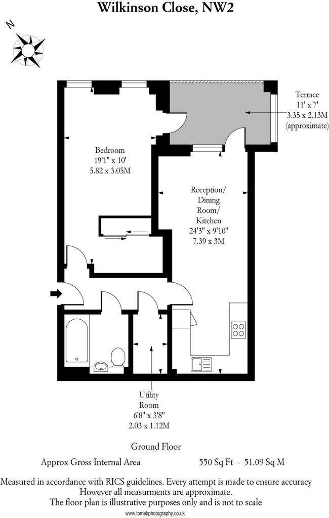 1 bedroom flat for sale - floorplan