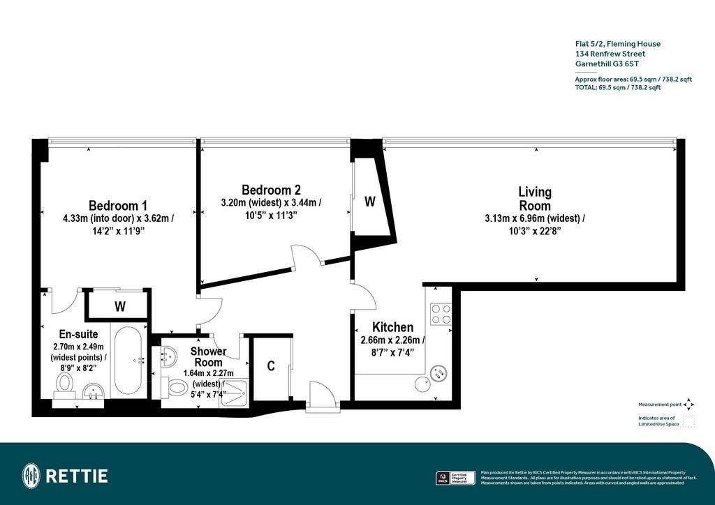 2 bedroom flat for sale - floorplan