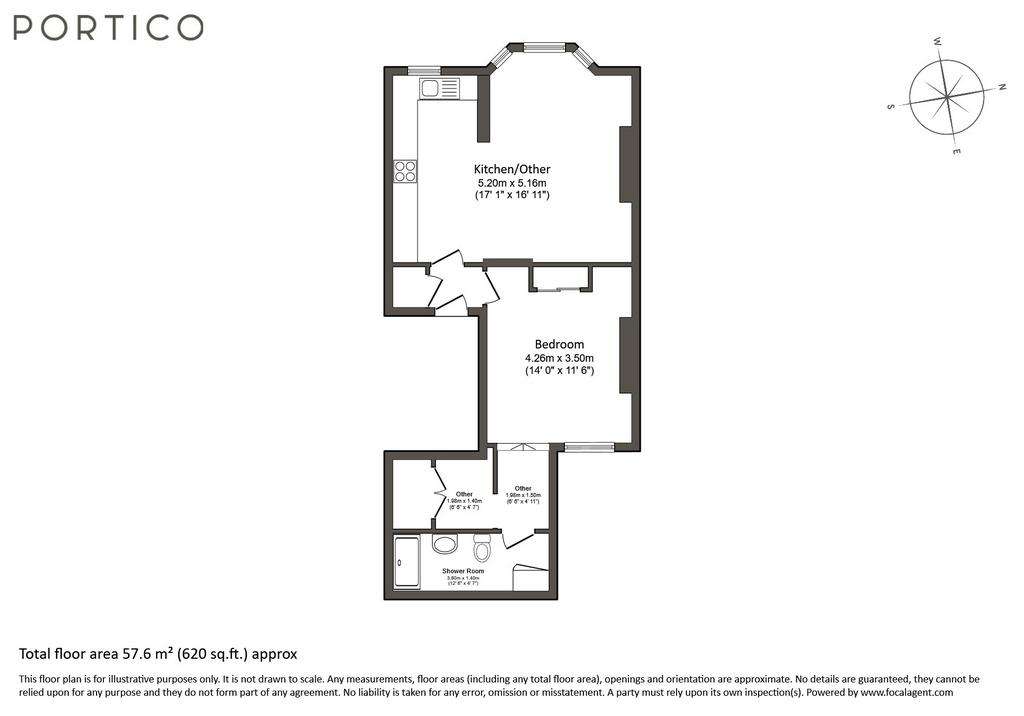 1 bedroom flat to rent - floorplan