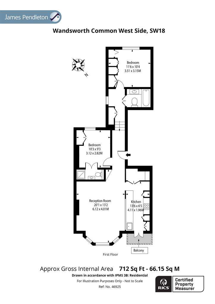 2 bedroom flat for sale - floorplan