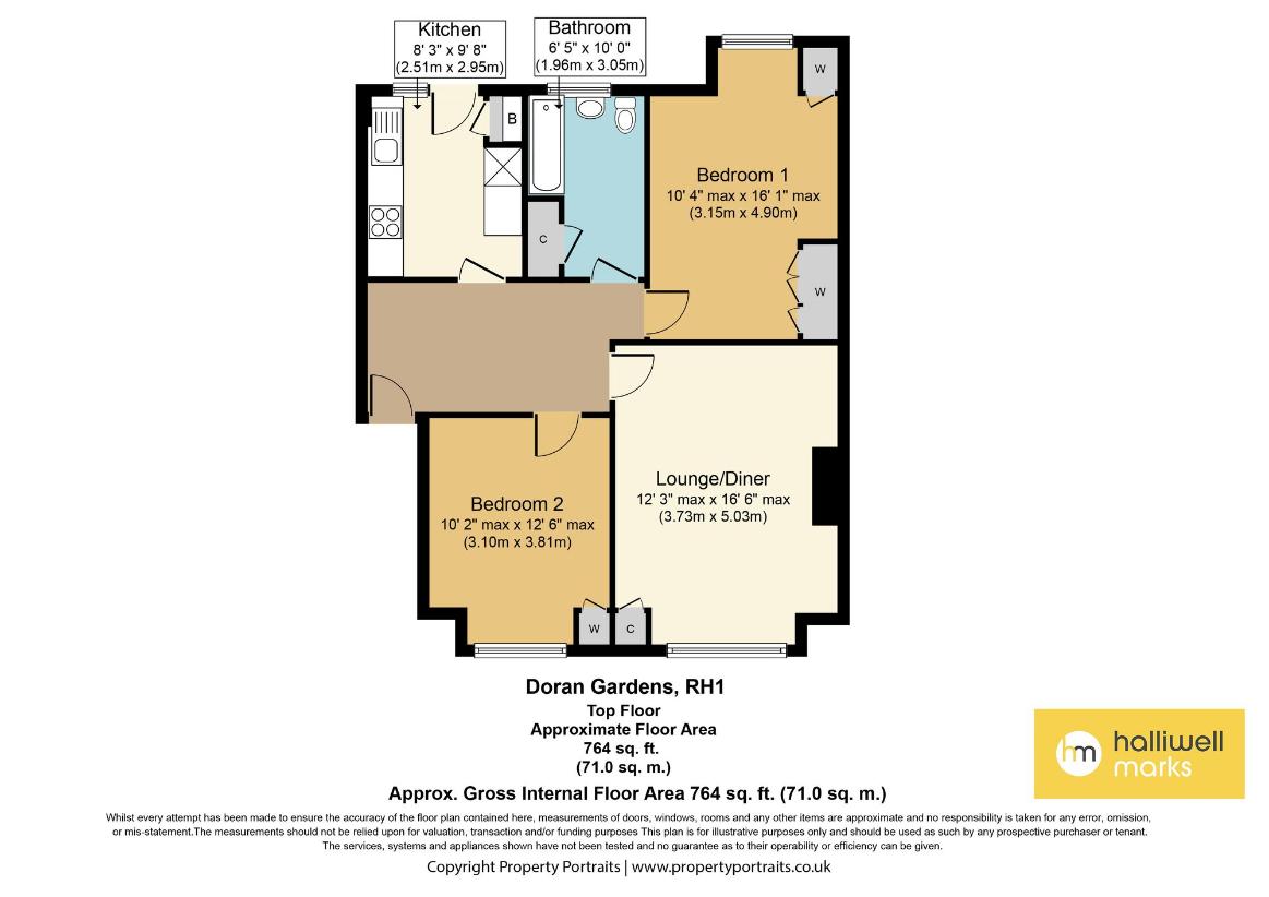 2 bedroom flat for sale - floorplan