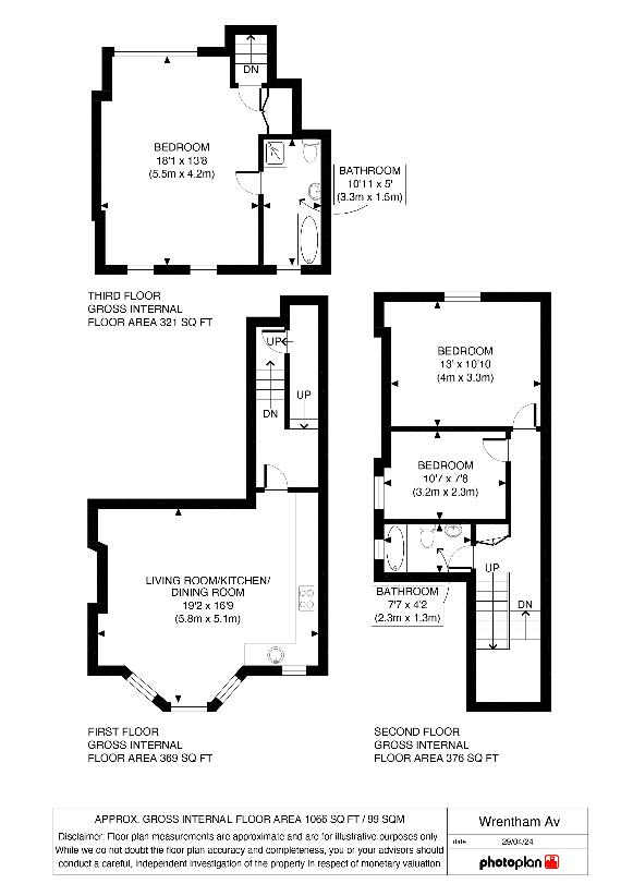 3 bedroom flat for sale - floorplan