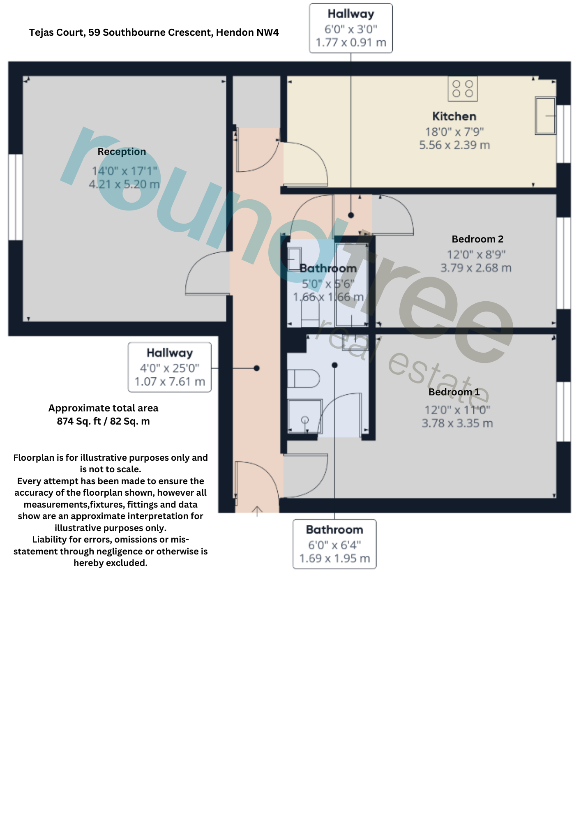 2 bedroom flat for sale - floorplan