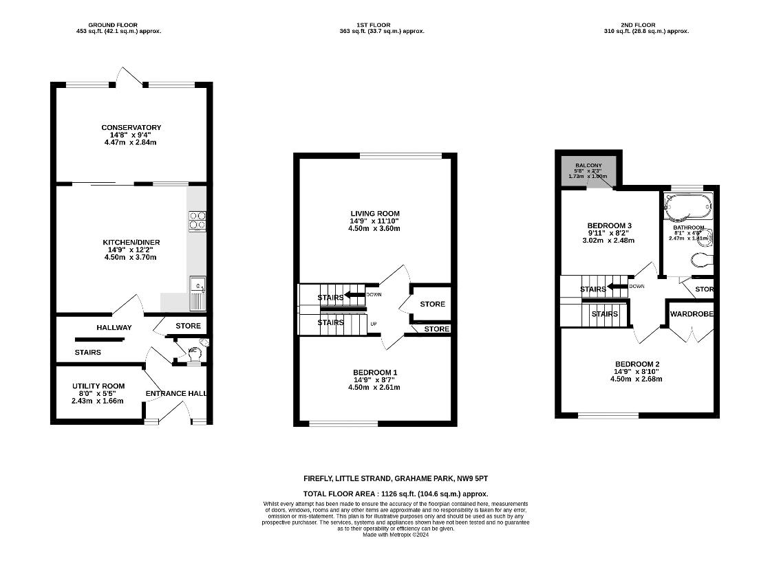 3 bedroom detached house for sale - floorplan