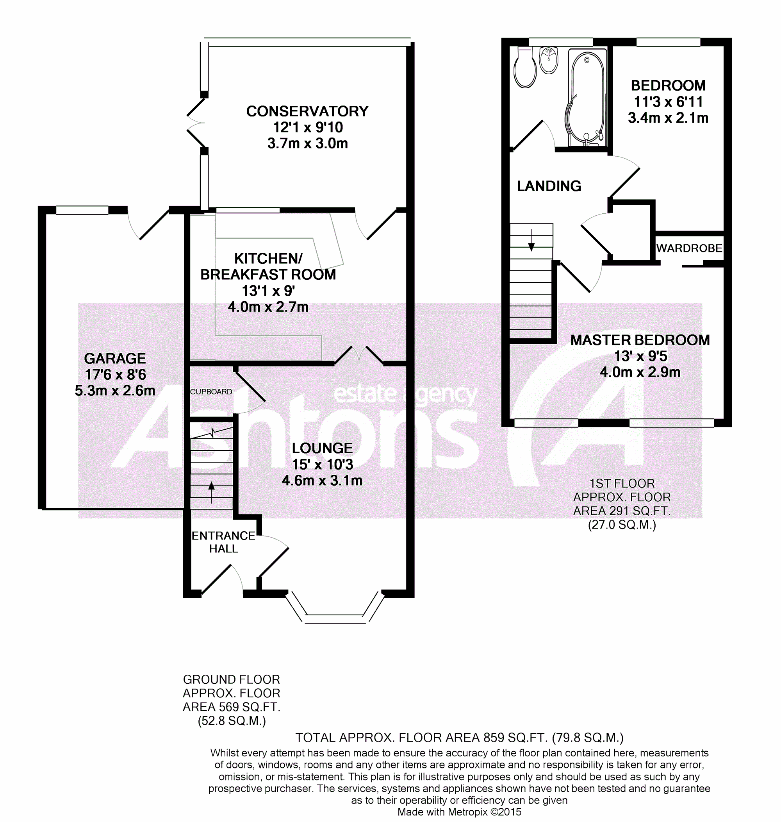 2 bedroom detached house for sale - floorplan