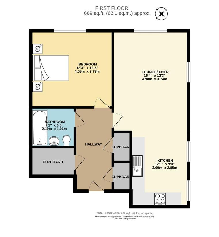 1 bedroom flat for sale - floorplan