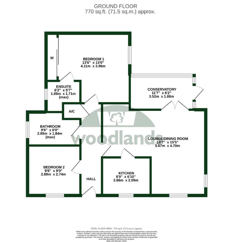 2 bedroom bungalow for sale - floorplan