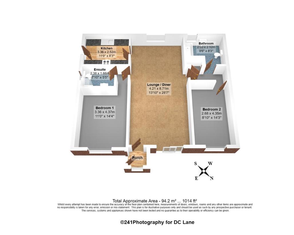 2 bedroom bungalow for sale - floorplan