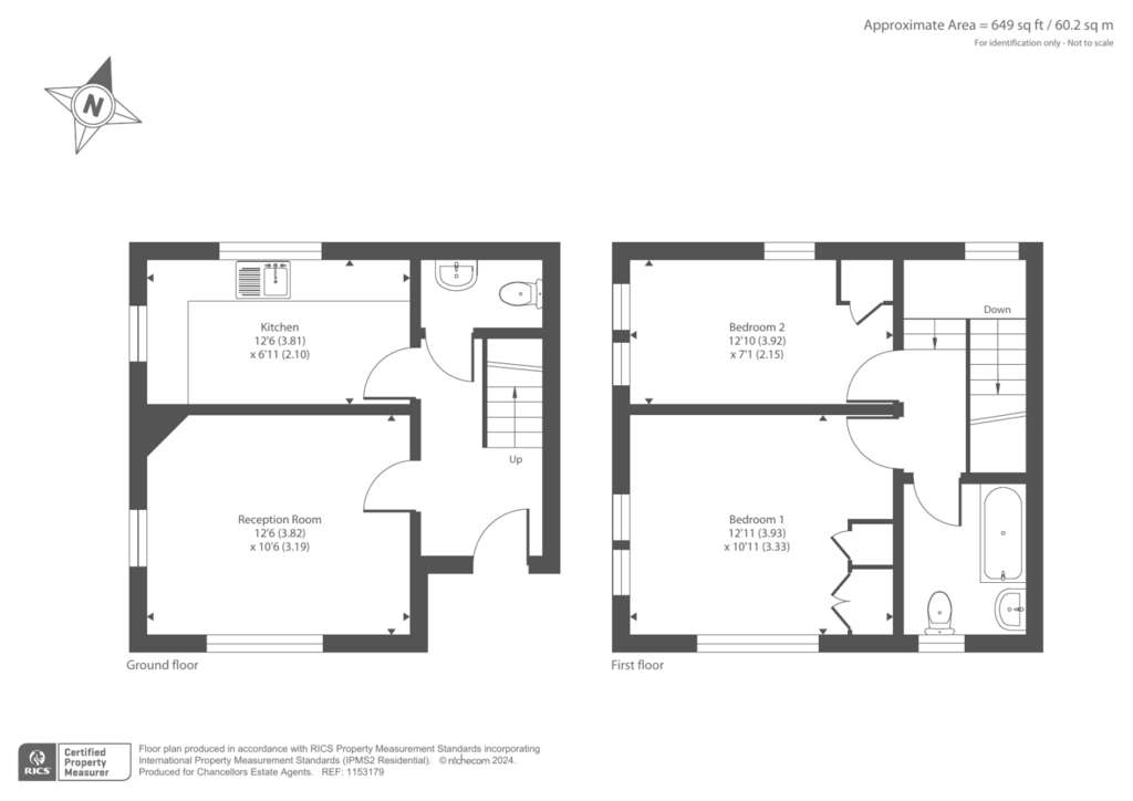 2 bedroom end of terrace house for sale - floorplan