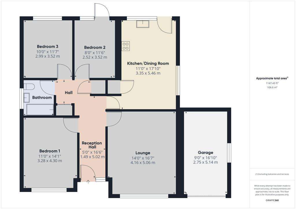 3 bedroom detached bungalow for sale - floorplan