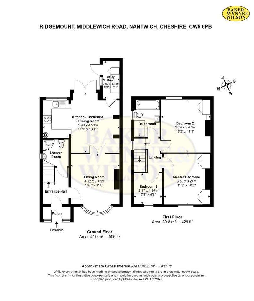 3 bedroom semi-detached house for sale - floorplan