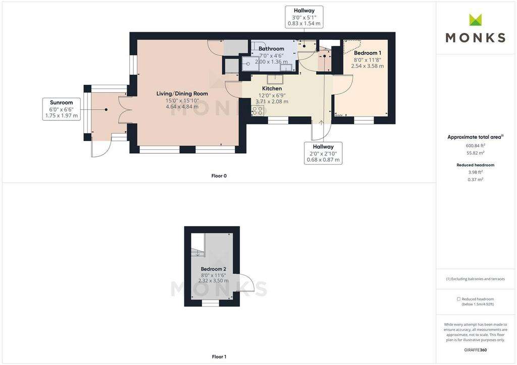 2 bedroom detached house for sale - floorplan