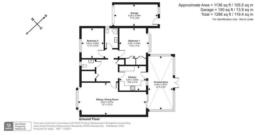 2 bedroom detached house for sale - floorplan