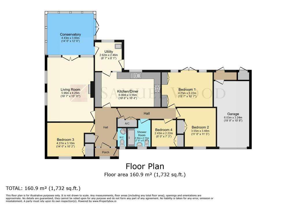 4 bedroom detached bungalow for sale - floorplan