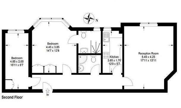 2 bedroom flat to rent - floorplan